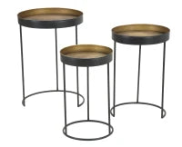 Tavolinetti Alti Bascket Botis Set 3 Pz Cm Ø 42.5X60-35.5X54-30.5X49