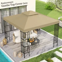 Copertura di Ricambio per Gazebo 3 x 3 m, in Poliestere ad Alta Densità 180 g/m², Beige