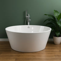 Vasca da bagno free standing tonda acrilico bianco lucido cm Ø 145 x h 58 cm