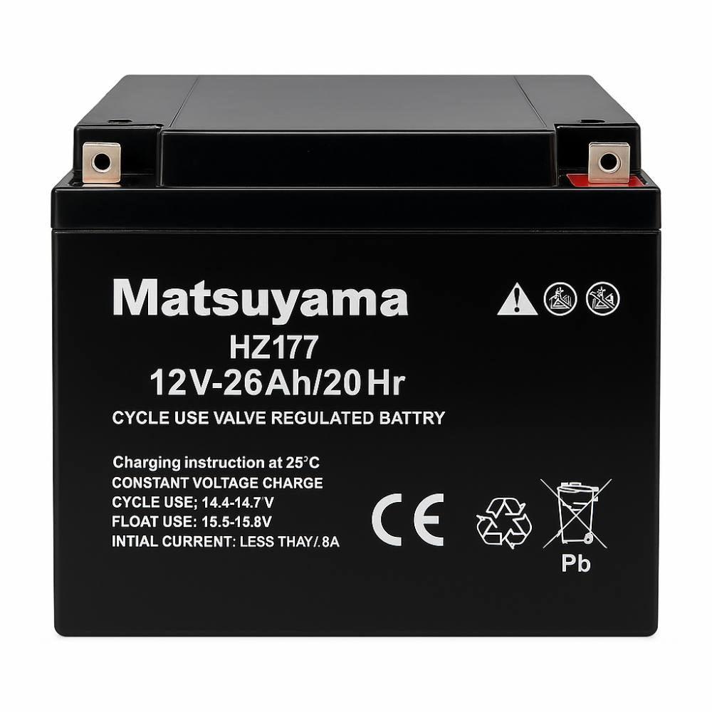 Batteria al piombo matsuyama 12v 26ah hz177 per prestazioni elevate