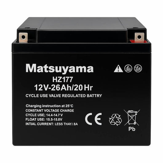 Batteria al piombo matsuyama 12v 26ah hz177 per prestazioni elevate