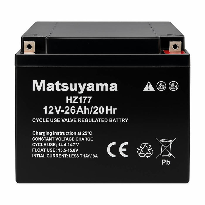 Batteria al piombo matsuyama 12v 26ah hz177 per prestazioni elevate