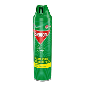 Baygon spray insetticida per formiche e scarafaggi plus 5 flaconi da 400 ml ciascuno