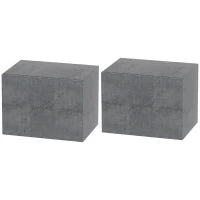 Set di 2 Comodini Sospesi con 2 Cassetti Moderni e Salvaspazio, 40x29x30 cm, Grigio Cemento