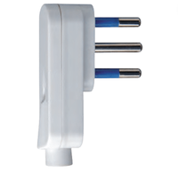 Spina elettrica bianca salvaspazio attacco piccolo 10 ampere ecova