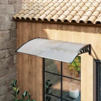 Tenda da Sole Curva con Viti e Bulloni Inclusi, in Policarbonato, PP e Alluminio, 90x150x25 cm