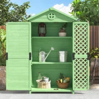 Capanno per archiviazione da giardino in legno, resistente alle intemperie, ampio spazio 101,5x56,5x175,3 cm, verde