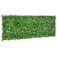 Rotolo di Siepe Finta per Balcone e Giardino in PE, Siepe Artificiale con Foglie di Edera Verdi 300x100cm