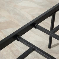 Struttura Letto Singolo in Legno e Acciaio con Doghe in Stile Industriale, 90x200cm