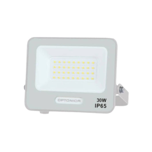 Optonica proiettore led smd ip65 30w corpo bianco con cavo 15 cm incluso *** temperatura colore lampada 6000k bianco ...