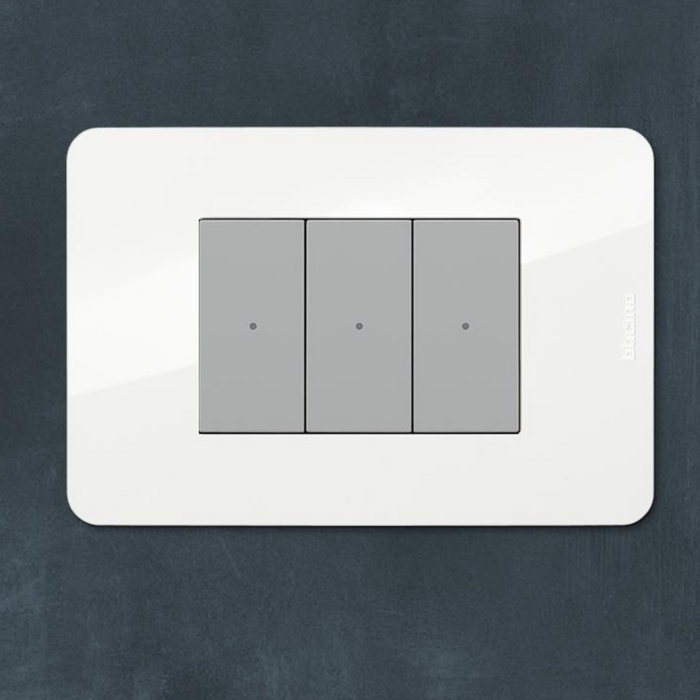 Bticino serie matixgo placche a 3 moduli in tecnopolimero varie finiture *** colore bianco, confezione 1