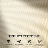 Panchina a Dondolo da Giardino a 2 Posti in Metallo e Tessuto a Rete Traspirante, 120x70x85cm, Beige