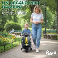 Moto Elettrica per Bambini con Licenza Vespa, Batteria Ricaricabile 6V, Rotelle e Luci, Età 2-6 Anni, Verde Scuro