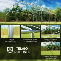 Tendone da Giardino con Pareti Removibili, in Acciaio e PP, 12x6x3.2 m, Bianco