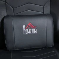 Poltrona da Gaming, Funzione Massaggiante, Schienale Inclinabile, Poggiapiedi, fino a 120 kg, Telaio in Acciaio, Ecopelle, Nero