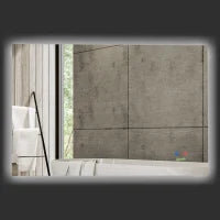 kleankin Specchio Bagno con Luce LED, Sistema Anti-Appannamento e Tasti Touch, 90x60cm, Argento