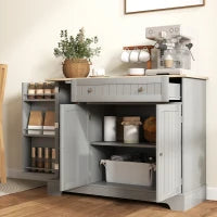 Buffet cucina, mobile cucina con 2 armadi, cassetto, ripiani a portata di mano ed ripiano regolabile, 105x40x83cm, grigio