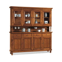 Cristalliera 8 ante 4 cassetti, in stile classico in legno e mdf con rifinitura in noce lucido 196x43x218 H