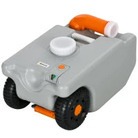 Serbatoio per Acqua da Campeggio 22L con Ruote e Maniglia e Beccuccio Girevole, Grigio