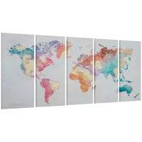 Stampa su Tela 80x40cm 5 Pezzi per Casa e Ufficio, Tela in Legno di Pino e Vernice ad Acqua, Multicolore