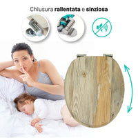 Sedile copri wc universale frizionato fantasia mdf chiusura rallentata *** fantasia decape, confezione 1