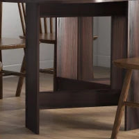 Tavolo Pieghevole con 2 Ribalte Ovale, Consolle Salvaspazio in Legno, Marrone