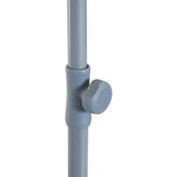 Ombrellone da Esterno 2x2.3 m Portatile con Tettuccio Inclinabile, in Metallo e Poliestere, Crema