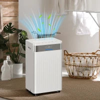 Deumidificatore, Serbatoio da 4,5 Litri, Timer 24 Ore, Display LED, Plastica, Bianco