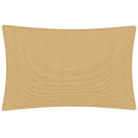 Tenda a Vela Parasole Rettangolare 4 x 6m, Tenda da Sole Protezione Raggi UV in HDPE 185g/㎡, Giallo