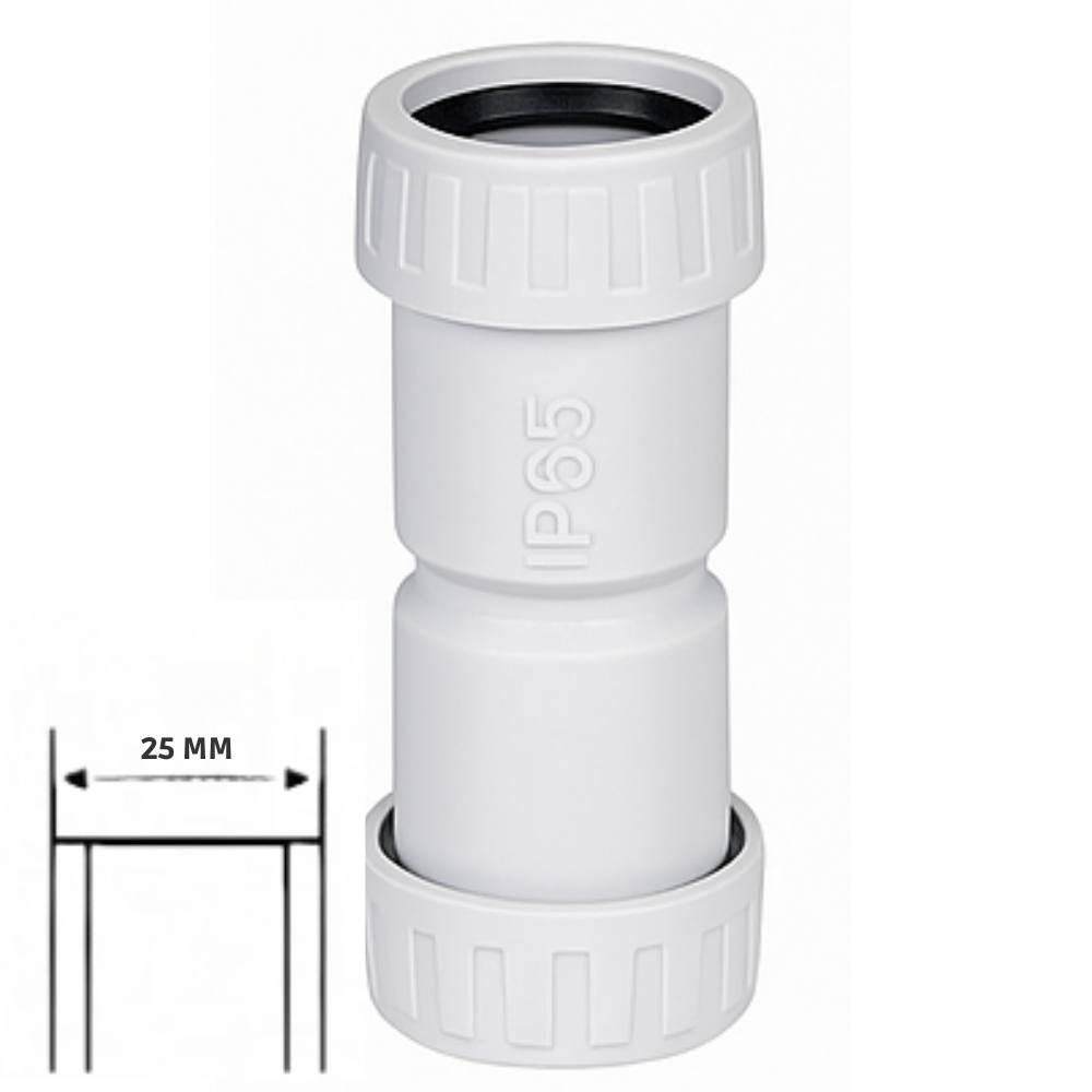 Faeg raccordo tubo rigido manicotto ip65 vari diametri tecnopolimero grigio *** diametro 25 millimetri, confezione 1