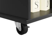 Isola cucina moderna, con spazio di conservazione multifunzionale, 127x46x91,5 cm, Nero