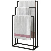 Portasciugamani da Terra a 3 Bracci Autoportante in Acciaio, 45x21.5x85 cm