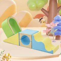 Blocchi di costruzioni in schiuma 6-in-1, Gioco creativo, Materiale PU resistente，Giallo