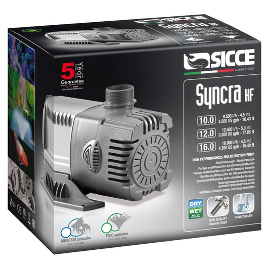 Sicce syncra hf 16.0 pompa multifunzione per laghetti e acquari 16.000 litri/h