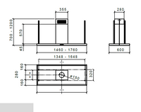 CAPPA ELEA CENTRALE cm146x60 camino centrale - Nera - 800 m3/h