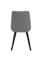 E-STYLO Sedia da pranzo in microfibra grigio scuro con gambe e struttura in metallo nero, 48cm X 60cm H. 87cm.