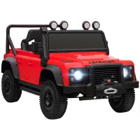 Macchina Elettrica per Bambini 3-5 Anni Land Rover Officiale 12V con Telecomando, Sospensioni, Luci LED, Rosso