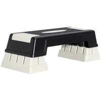 Stepper Professionale da Aerobica Fitness in Plastica 71 x 28 x 12.5cm/17.5cm/22.5cm Nero e Grigio