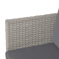 Set Mobili da Giardino Esterno Tavolo con 4 Sedie 4 Poggiapiedi 9pz Rattan Grigio