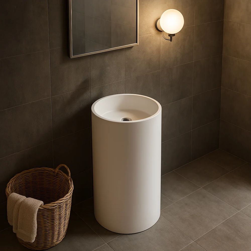 Lavabo free standing klaus artificial stone bianco opaco matt *** confezione 1