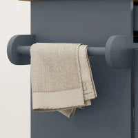 Carrello da Cucina in Legno con Cassetto, Portaspezie e Armadietto, 109x40x89 cm, Grigio e Color Legno