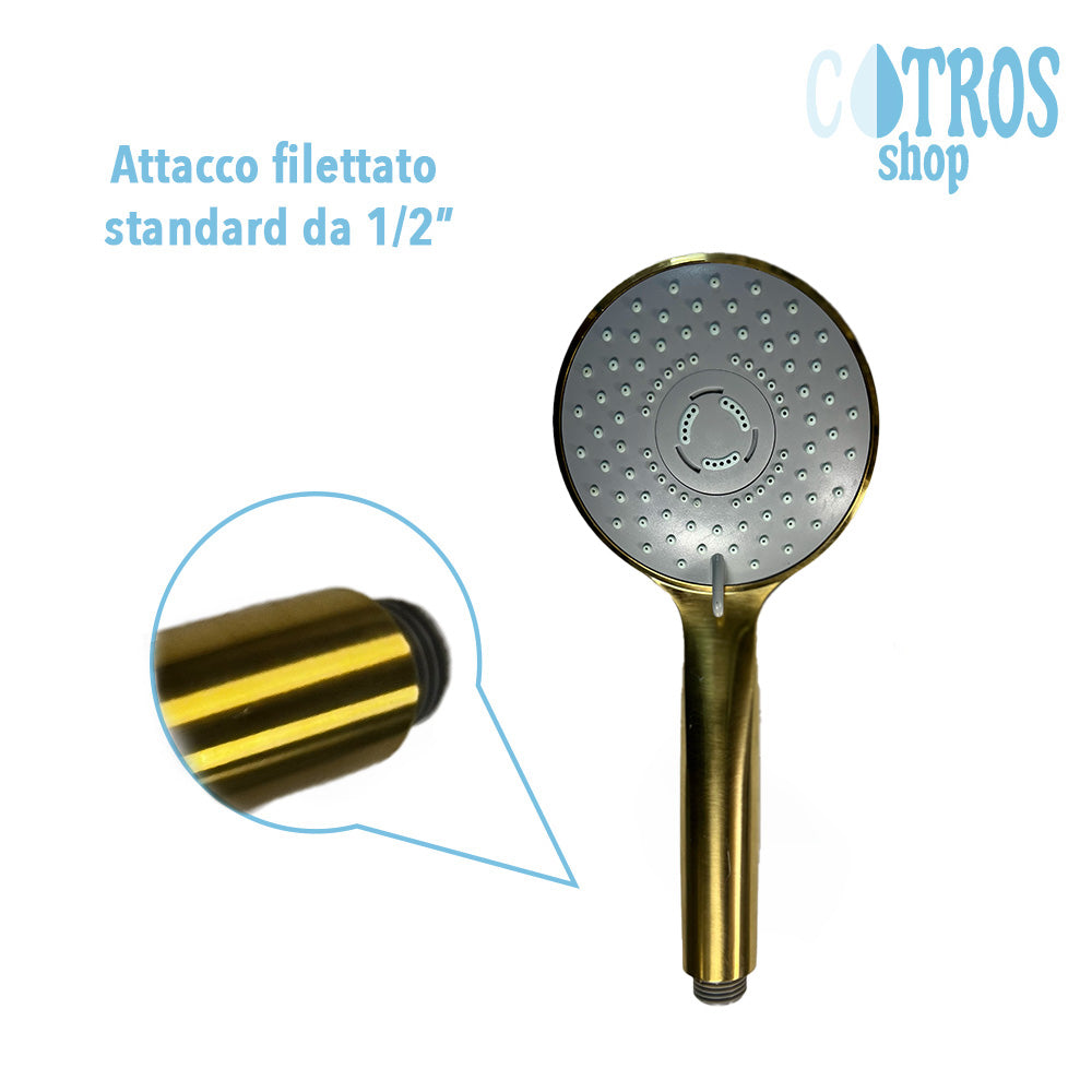 Doccetta oro spazzolato 3 getti ugelli sistema anticalcare