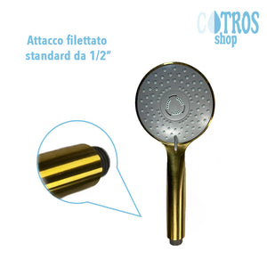 Doccetta oro spazzolato 3 getti ugelli sistema anticalcare