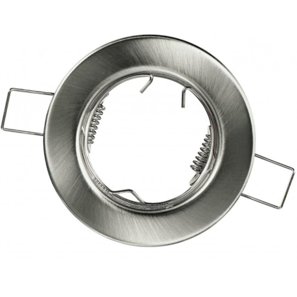 Struttura rotonda incasso per lampada gu10 reflex metallo *** colore nikel, confezione 1