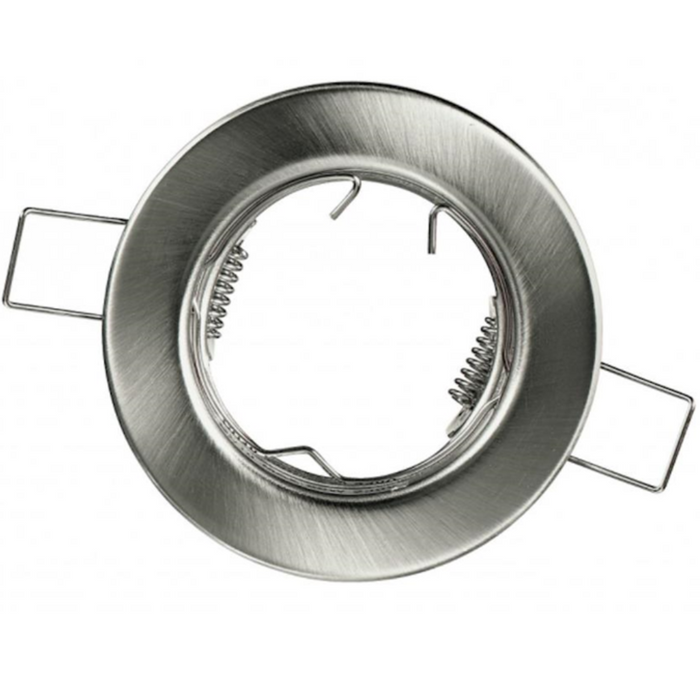 Struttura rotonda incasso per lampada gu10 reflex metallo *** colore nikel, confezione 1