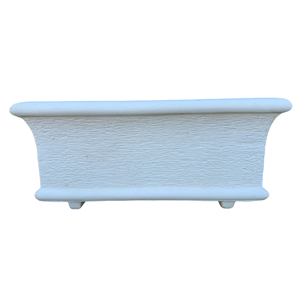 Fioriera giardino cemento effetto pietra bianca l.90xp.40xh.40 cm serie grecale