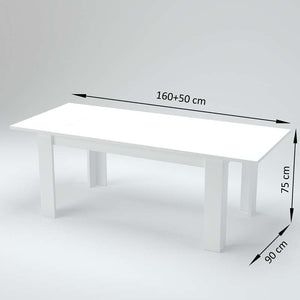 Tavolo da pranzo bianco allungabile 90x160-210 design moderno bianco Jesi Long