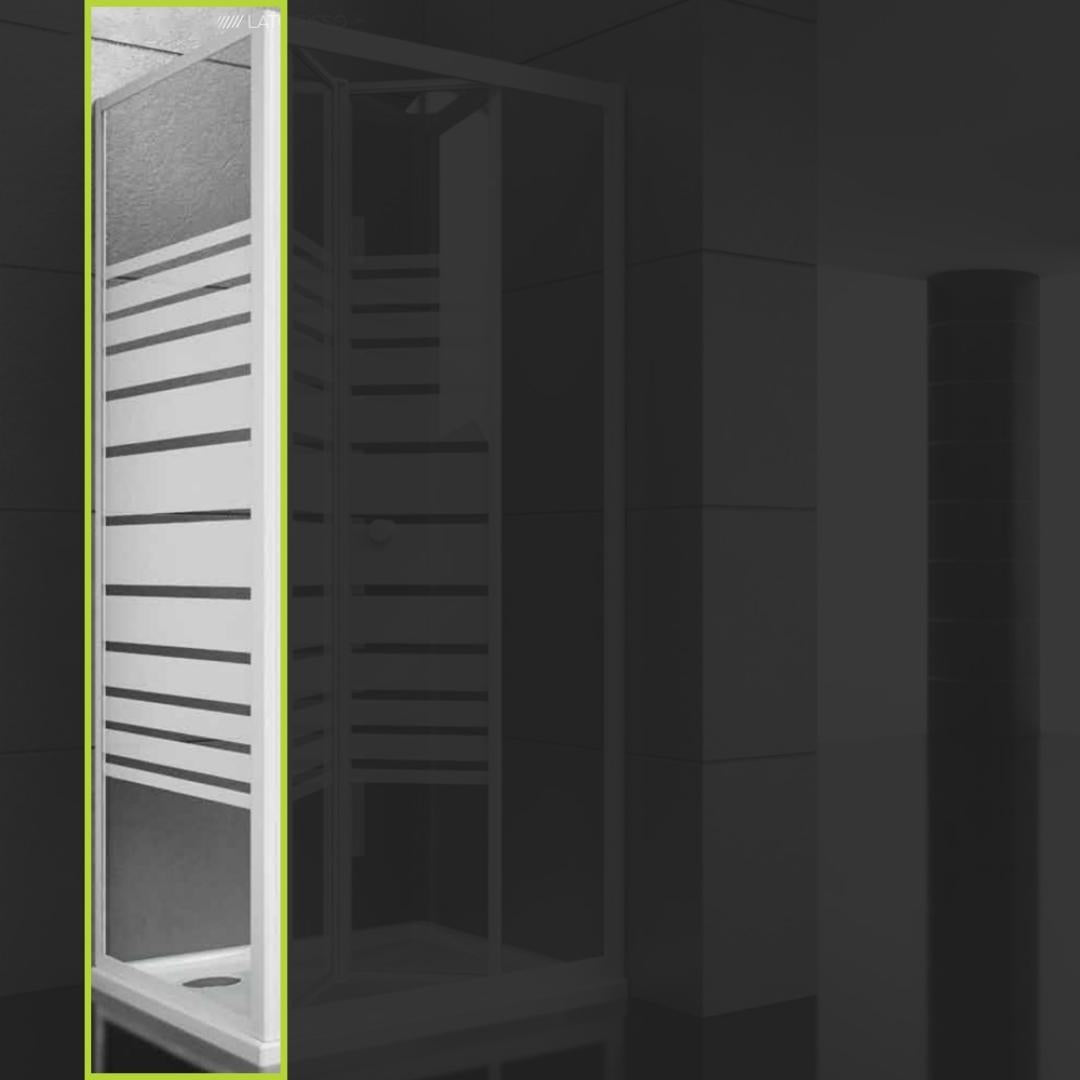 Ogomondo lato fisso per box doccia book bianco cristallo temprato *** misure 78-80xh190 cm serigrafato, confezione 1