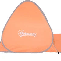 Tenda da Spiaggia Pop Up con Protezione UV 30+ e Borsa di Trasporto, 200x150x119 cm, Arancione