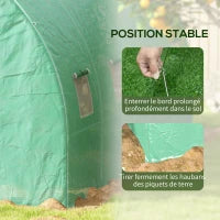 Serra da Giardino Tunnel 6 m² con Sistema di Irrigazione Integrato, 6 Finestre, Porta Avvolgibile, 3L x 2l m, Verde